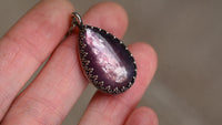 Queen Anne's lace lepidolite necklace