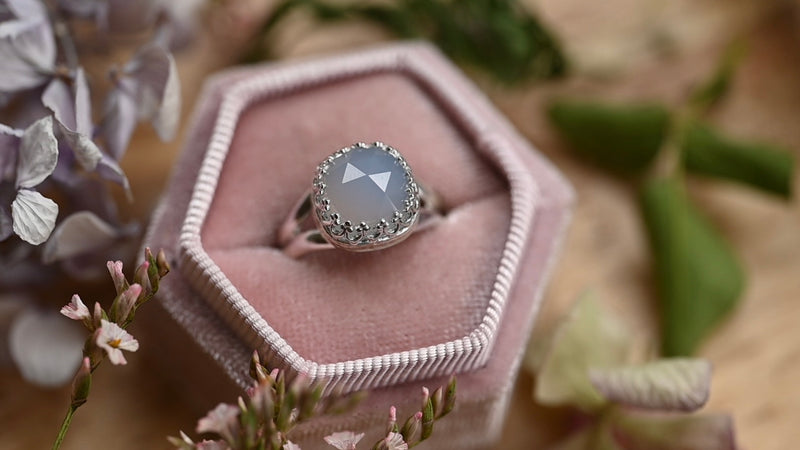 Blue Chalcedony ring - size 7