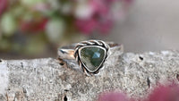 Moss agate ring