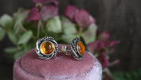 Amber wreath studs