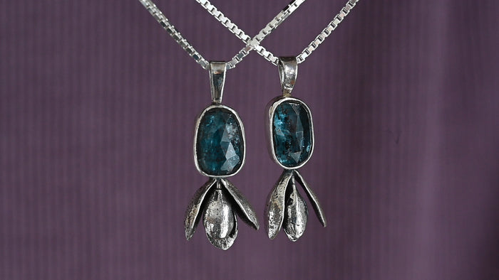 Kyanite succulent necklace