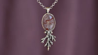 Rutilated quartz juniper necklace