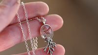 Rutilated quartz juniper necklace