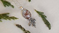 Rutilated quartz juniper necklace