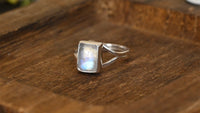 Rainbow moonstone ring - Size 6