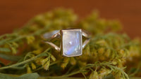 Rainbow moonstone ring - Size 6
