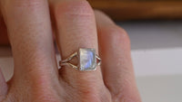 Rainbow moonstone ring - Size 6