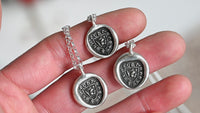 "I crack nuts deep" medieval seal necklace