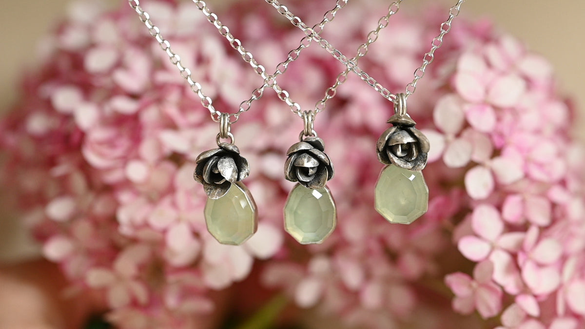 Prehnite succulent necklace