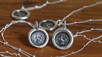 "While I live I'll crow" Victorian seal necklace