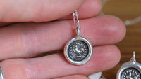 "While I live I'll crow" Victorian seal necklace