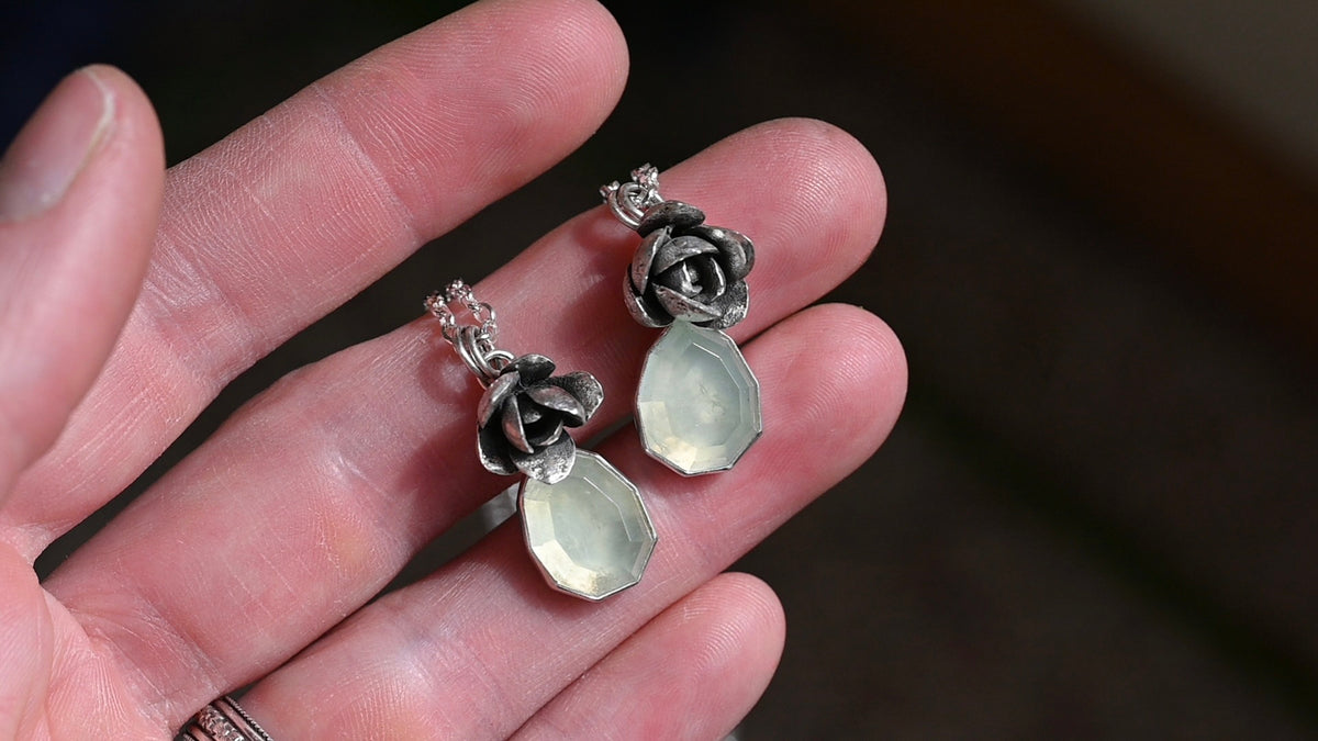 Prehnite succulent necklace