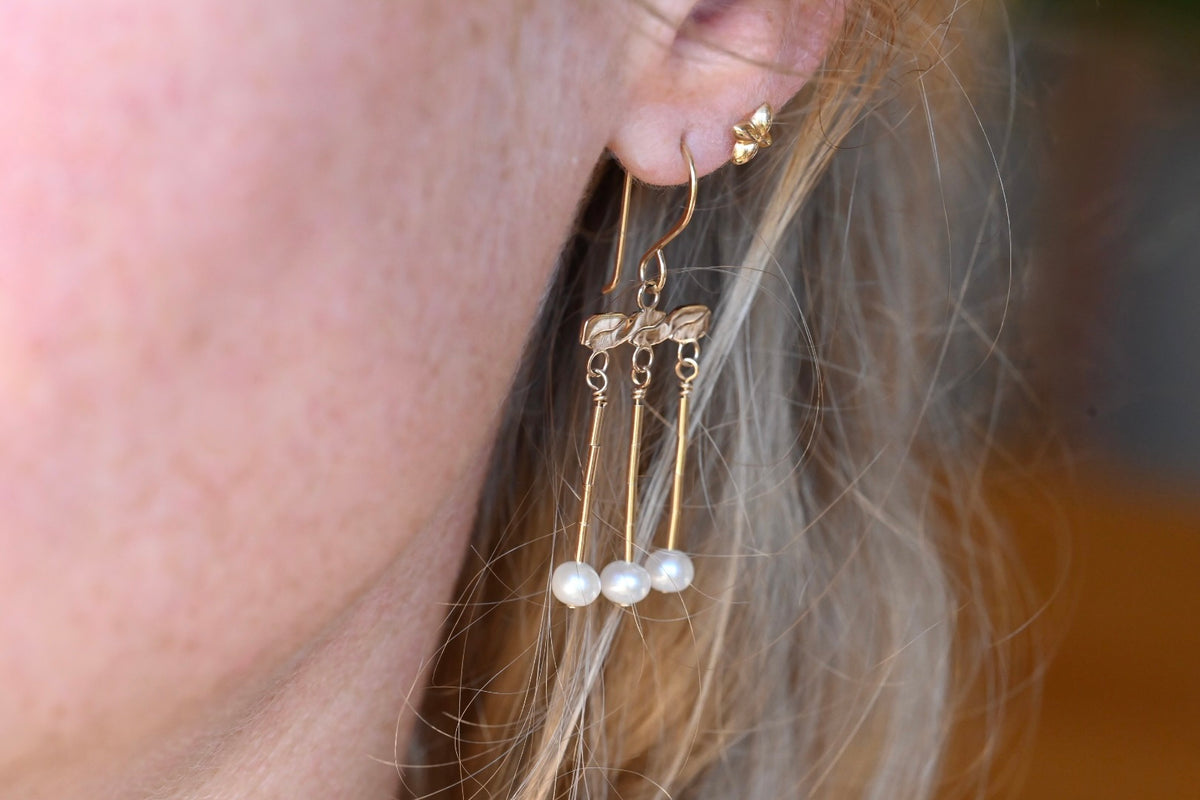 Gold crotalia earrings