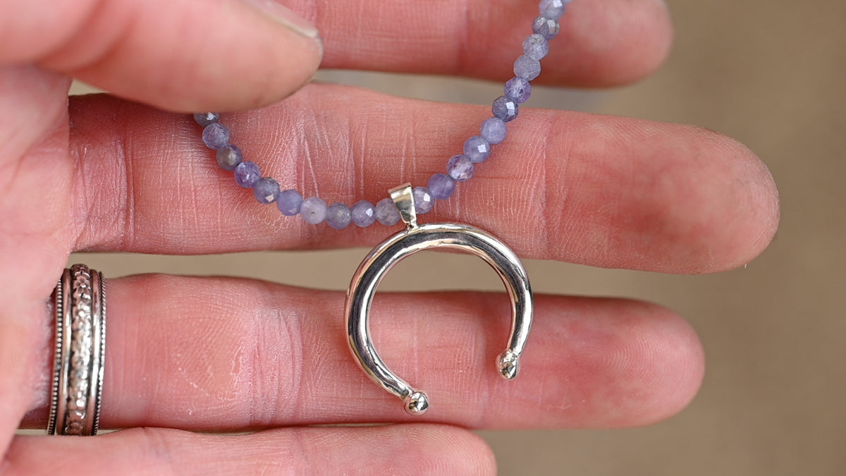 Lunula necklace (tanzanite)