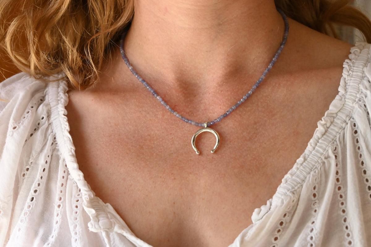 Lunula necklace (tanzanite)