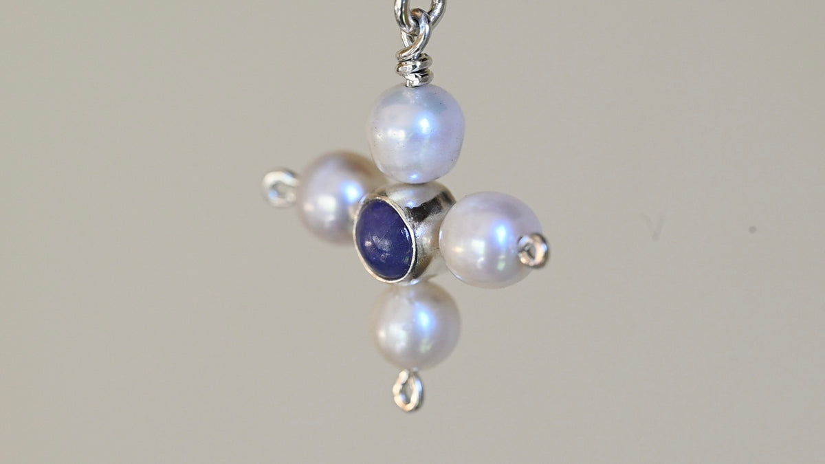 Pearl cross pendant