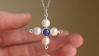 Pearl cross pendant