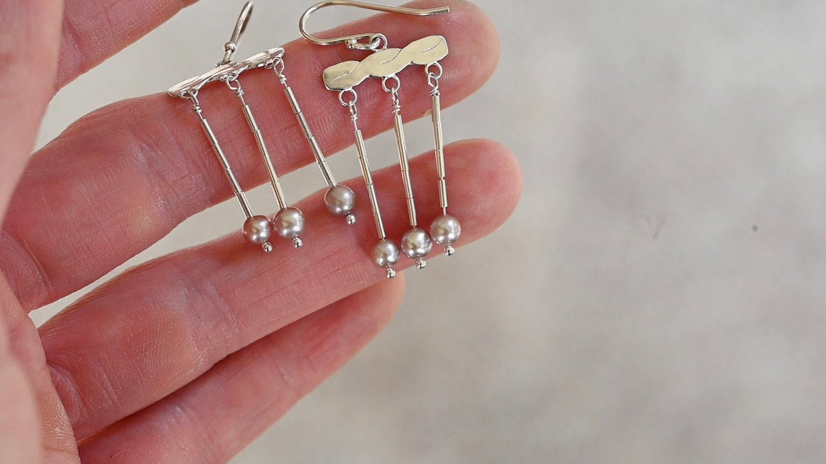 Crotalia earrings (lavender pearls)
